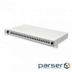 Patch panel 24 port SC-Simpl./ LC-Dupl./ E2000, empty, cab. Enter for 2xPG13.5 + 2xPG1 (UA-FOP24SCS-G)