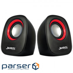 Speakers 2.0 JEDEL JD-M600 (Q-106) USB + 3.5mm, 2x3W, 90Hz- 20KHz, with volume control Black/Orang